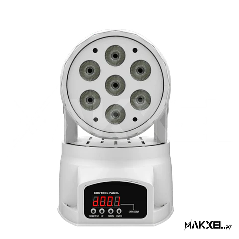 Audibax Iowa 70 Branco Moving Head Disco Wash 70W LED 4 em 1 RGBW