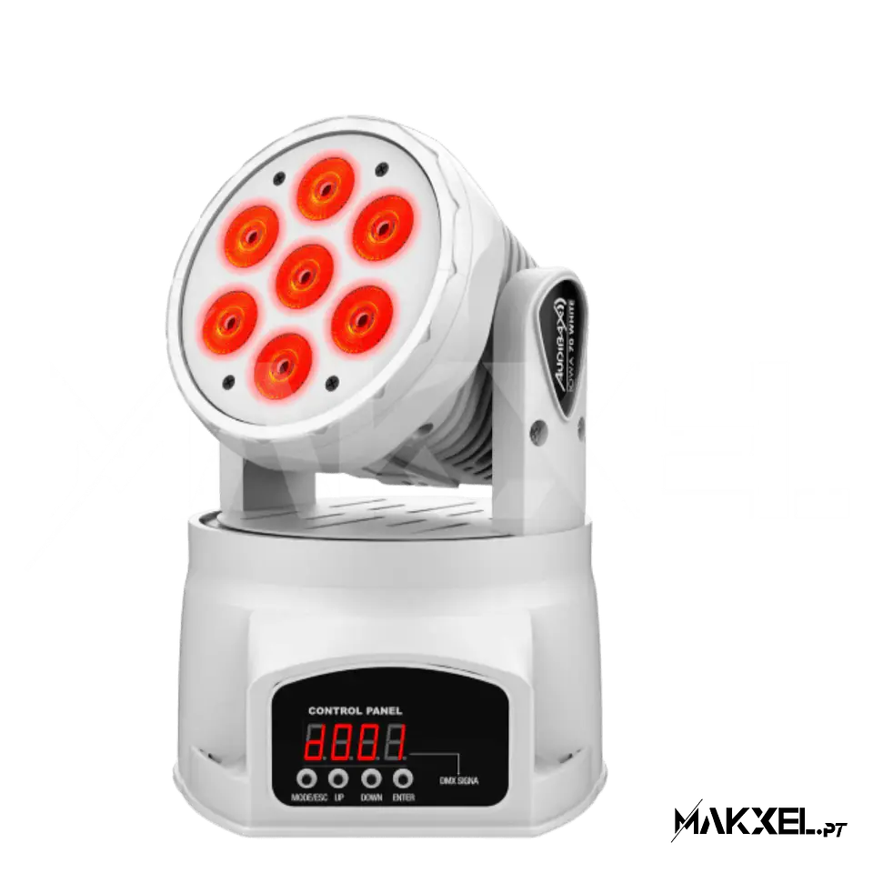 Audibax Iowa 70 Branco Moving Head Disco Wash 70W LED 4 em 1 RGBW 3