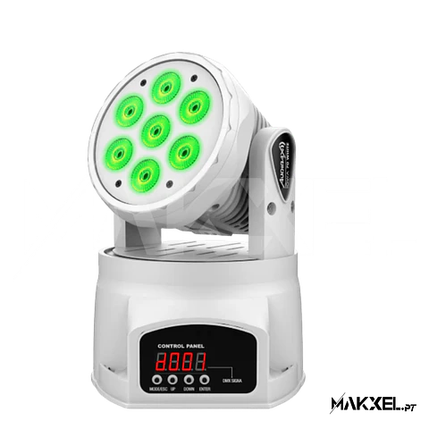 Audibax Iowa 70 Branco Moving Head Disco Wash 70W LED 4 em 1 RGBW