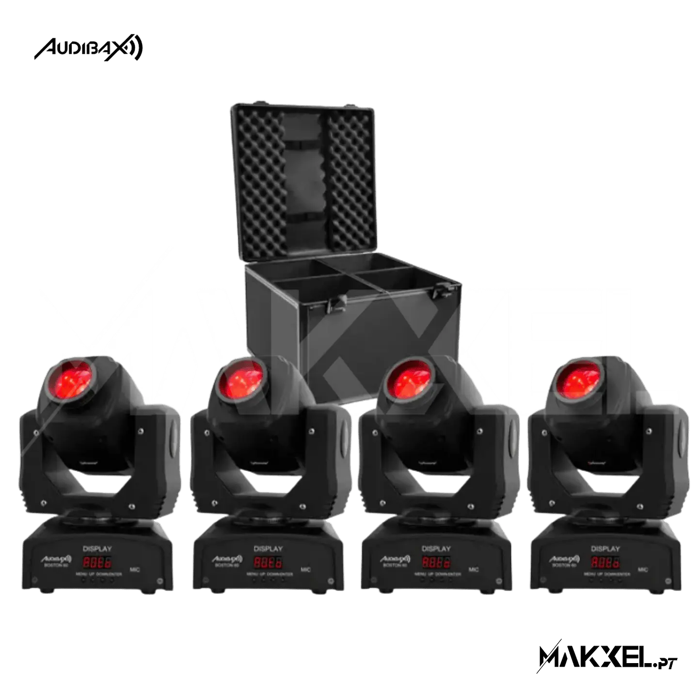 Kit 4 Moving heads Audibax Boston 60 Spot + Flightcase Mala 1