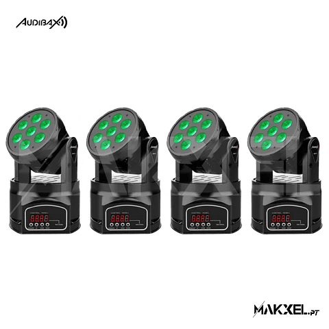 Kit 4 Audibax IOWA 70 RGBW 4 in 1 Wash BLACK