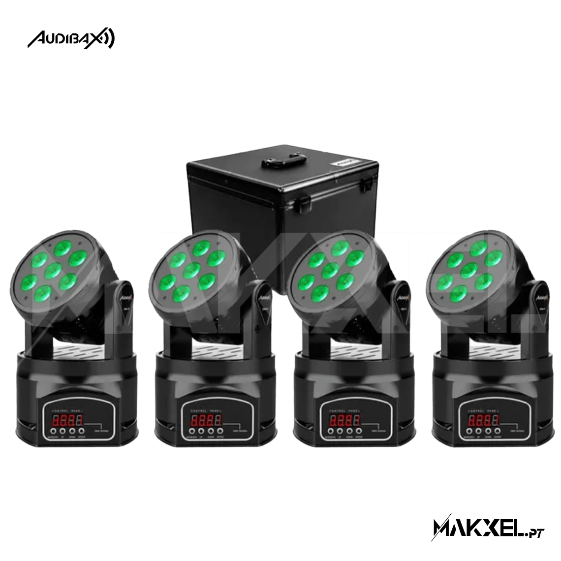 Kit 4 Audibax IOWA 70 RGBW 4 in 1 Wash + Flightcase  BLACK 1