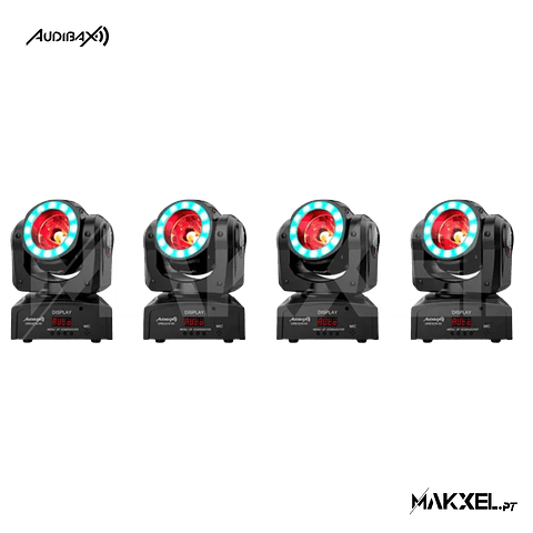 Kit 4 Moving Head Audibax Oregon 60 - 60W RGBw + Anel em LED
