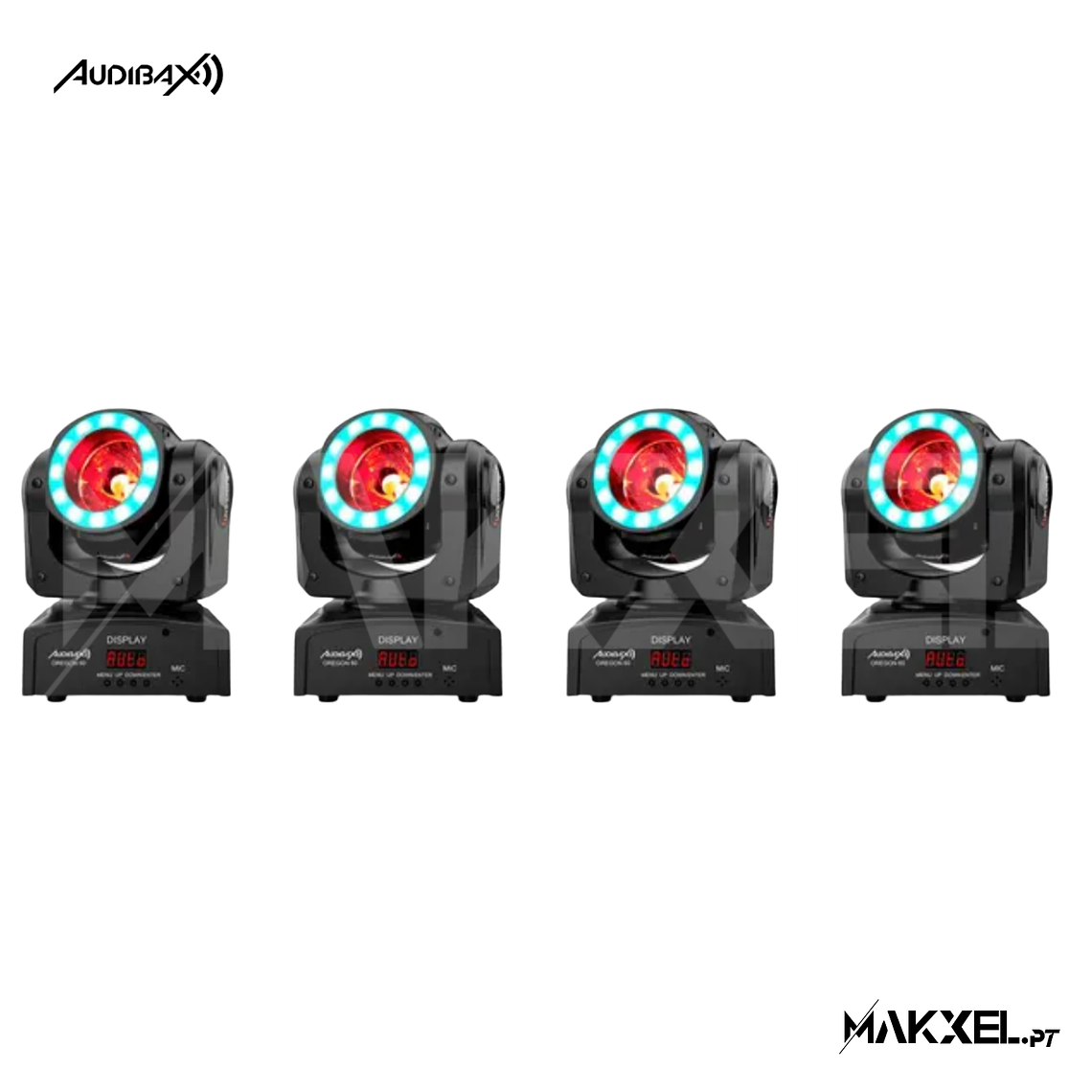 Kit 4 Moving Head Audibax Oregon 60 - 60W RGBw + Anel em LED 1