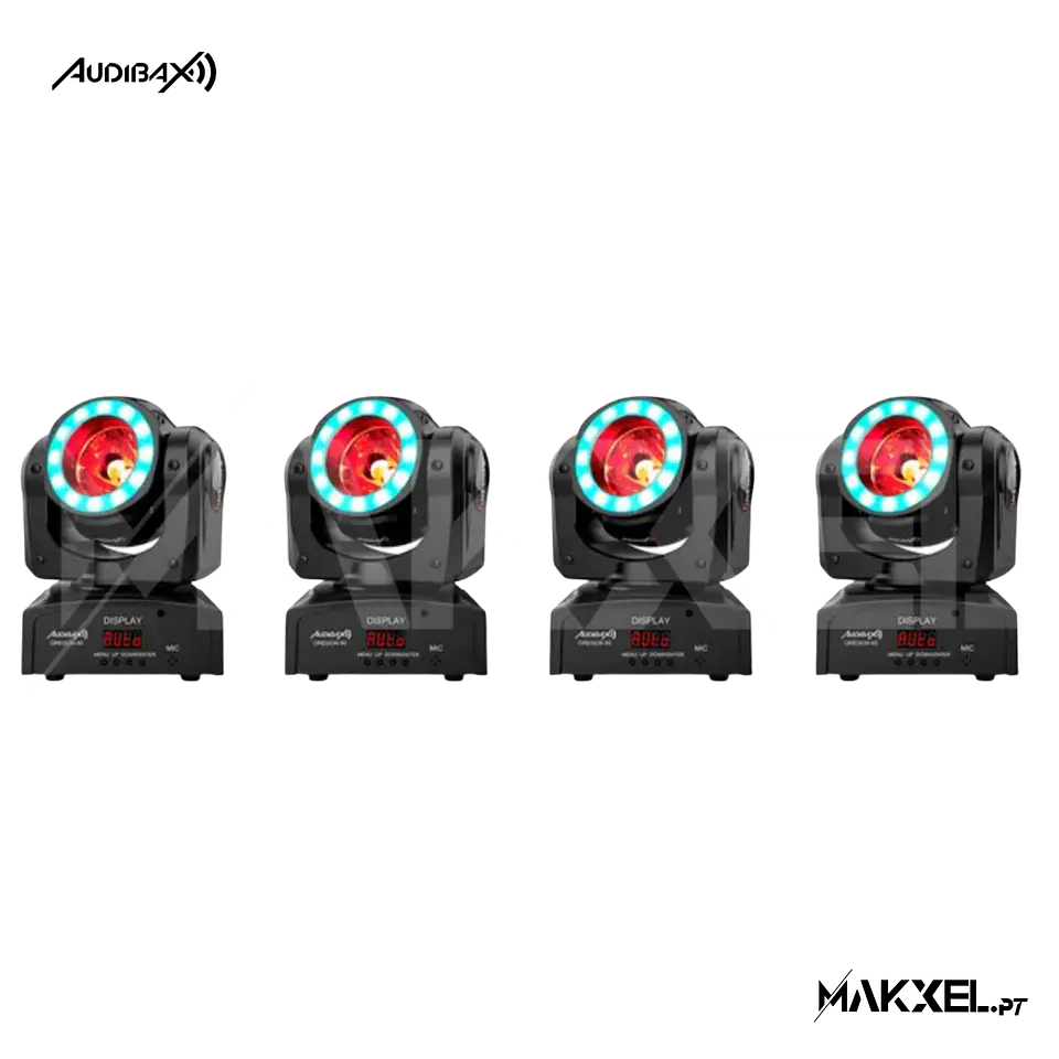 Kit 4 Moving Head Audibax Oregon 60 - 60W RGBw + Anel em LED 1