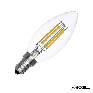 Lâmpada FilamentoLED E14 4W 470 lm C35 Vela 2700K Branco quente