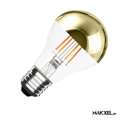 Lâmpada Filamento LED E27 6W A60 Gold Reflect 2200K Super Quente