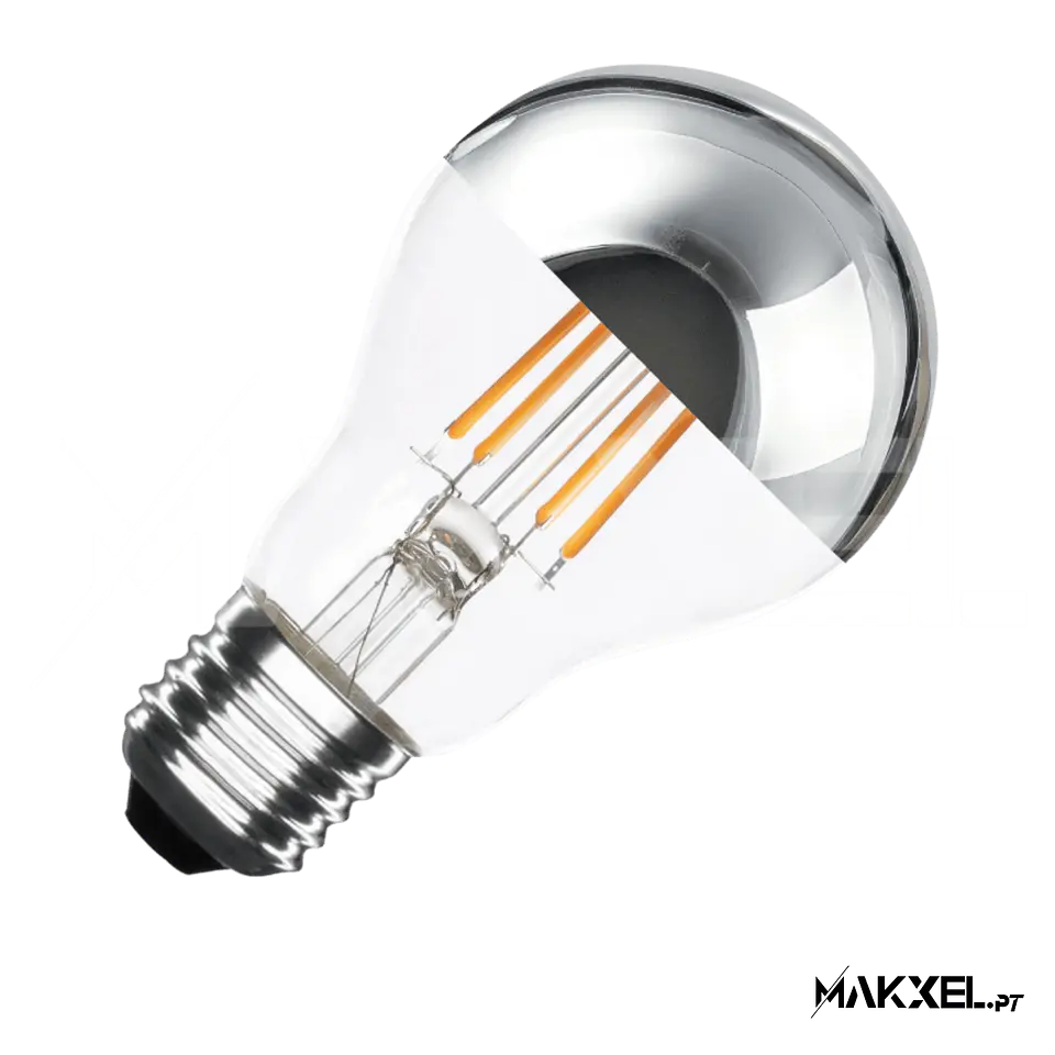 Lâmpada Filamento LED E27 6W A60 Regulável Chrome Reflect 2700K Super Quente 1