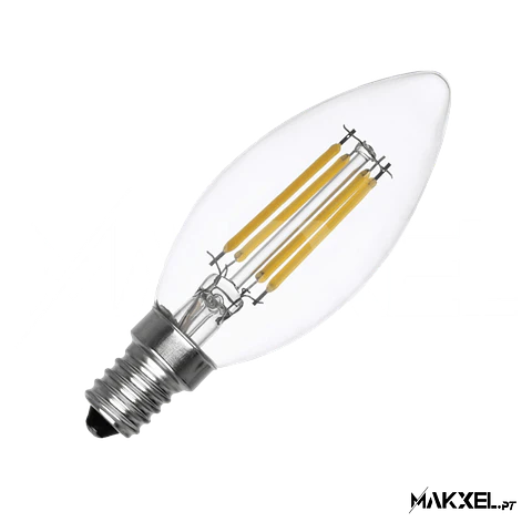 Lâmpada Filamento LED E14 6W C35 Vela