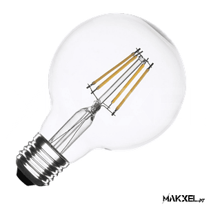 Lâmpada Filamento LED E27 6W G80 2700K Branco Quente