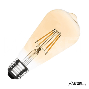 Lâmpada Filamento LED E27 6W Regulável ST64 Gold
