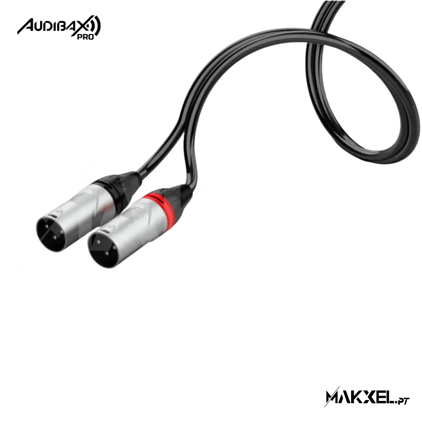 Audibax Pro Cabo 2 XLR macho para 2 RCA 3 metros preto 3