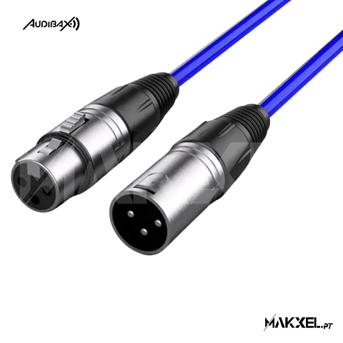 Audibax Silver XLR Macho - XLR Fêmea 10 M Azul