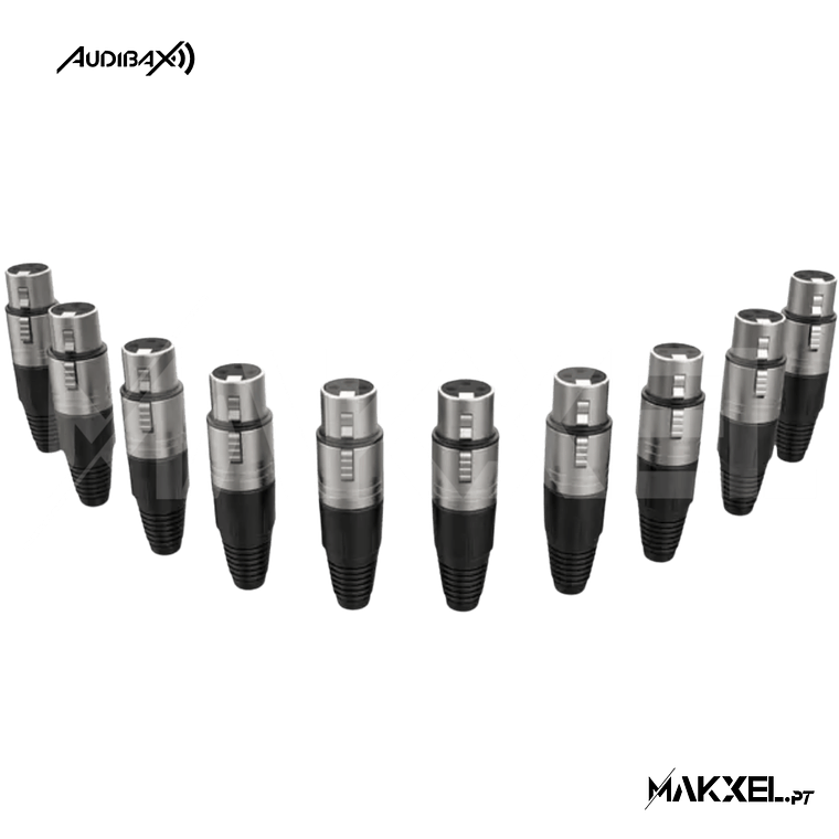 Audibax Silver XLR Conector fêmea - Pack de 10 Unidades 1