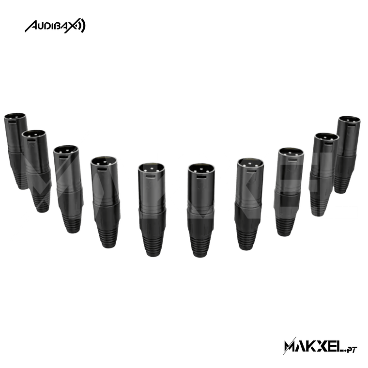 Audibax Silver Black XLR Conector macho - Pack de 10 Unidades 1