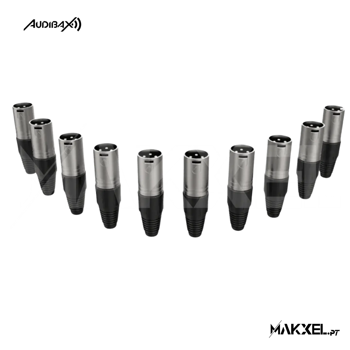 Audibax Silver Silver XLR Conector macho - Pack de 10 Unidades 1