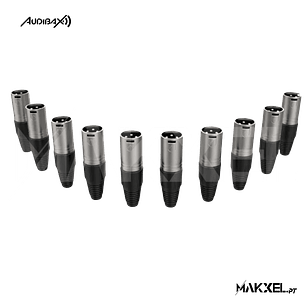 Audibax Silver Silver XLR Conector macho - Pack de 10 Unidades