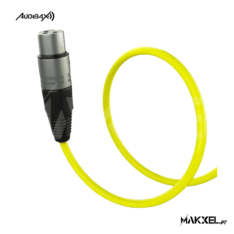 Audibax Silver XLR Cabo Macho - XLR Fêmea 10 Metros Amarelo 2