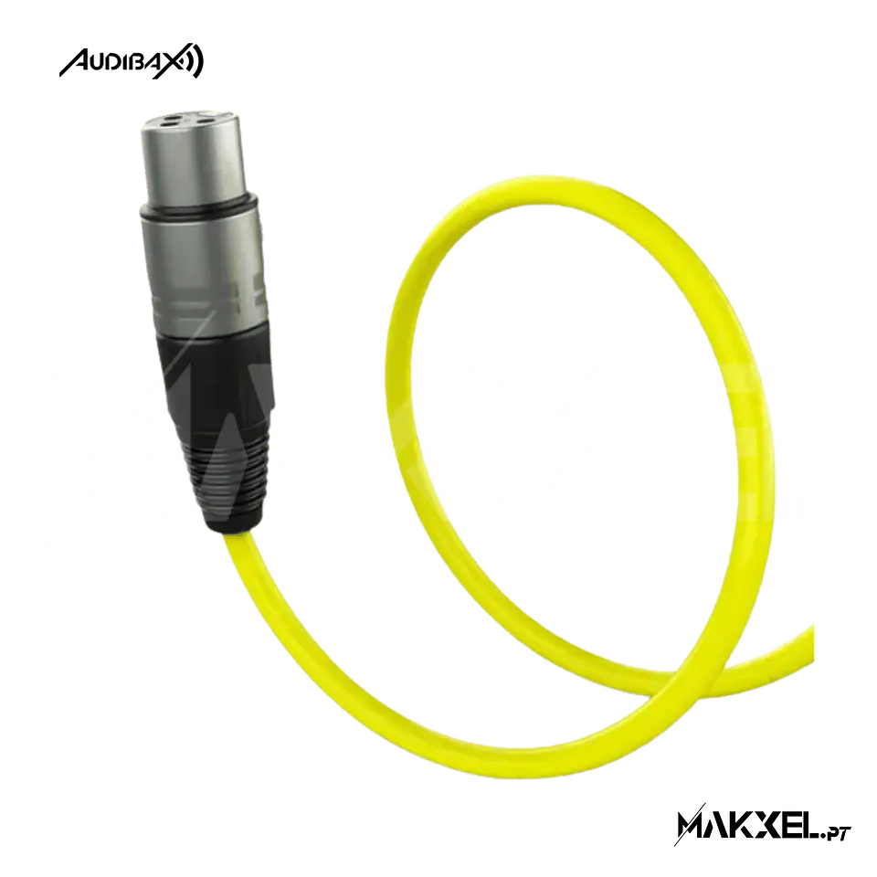 Audibax Silver XLR Cabo Macho - XLR Fêmea 10 Metros Amarelo 2