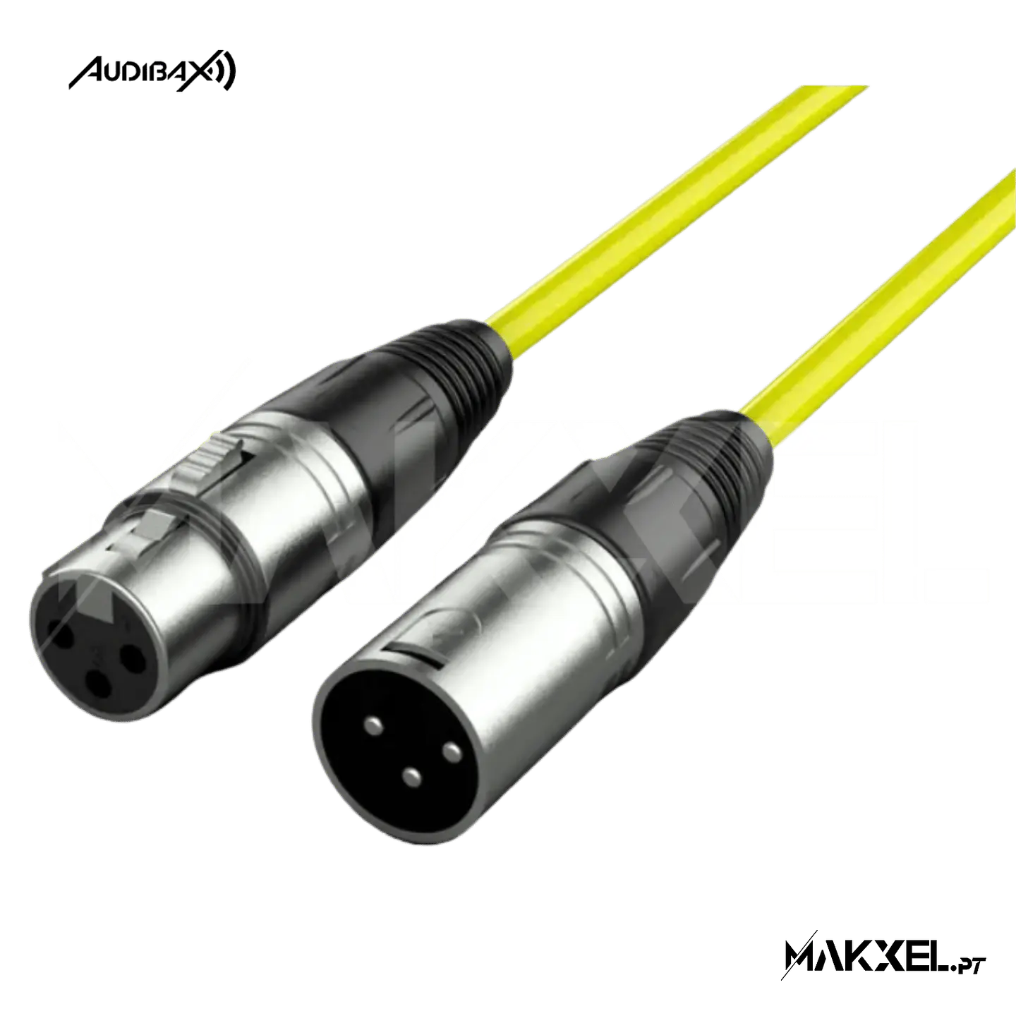 Audibax Silver XLR Cabo Macho - XLR Fêmea 10 Metros Amarelo 1
