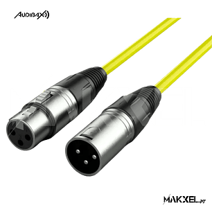 Audibax Silver XLR Cabo Macho - XLR Fêmea 10 Metros Amarelo
