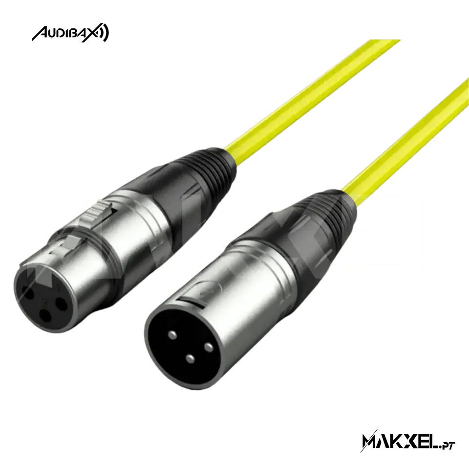 Audibax Silver XLR Cabo Macho - XLR Fêmea 10 Metros Amarelo 1