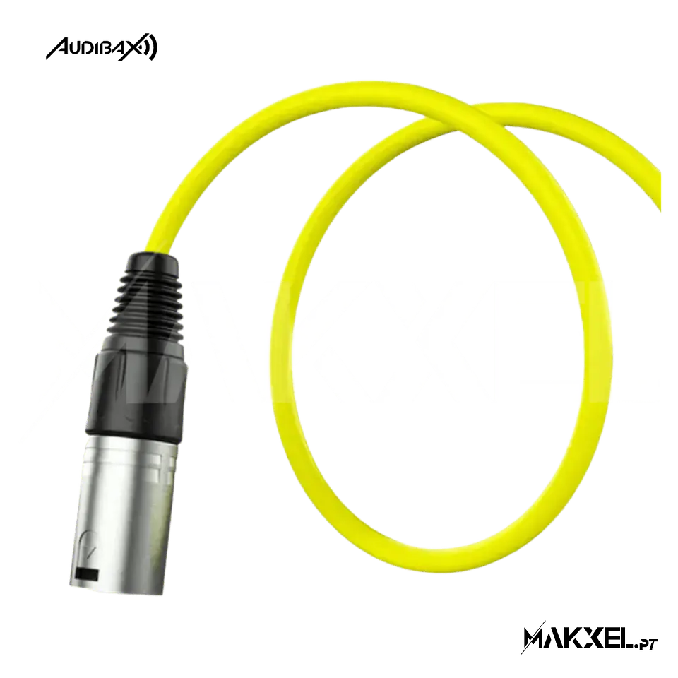 Audibax Silver XLR Cabo Macho - XLR Fêmea 10 Metros Amarelo 3