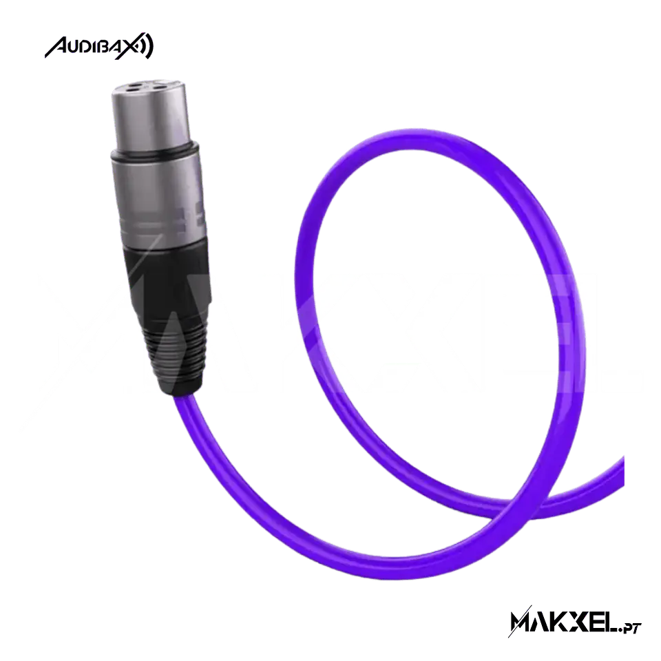Audibax Silver XLR Cabo Macho - XLR Fêmea 10 M Roxo 2