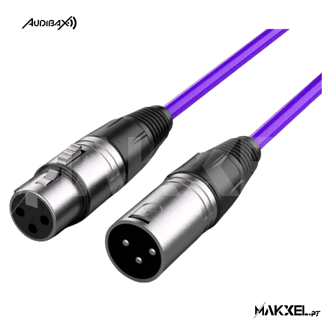 Audibax Silver XLR Cabo Macho - XLR Fêmea 10 M Roxo