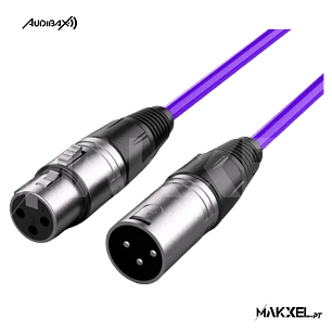 Audibax Silver XLR Cabo Macho - XLR Fêmea 10 M Roxo
