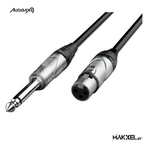 Audibax Silver XLR Fêmea para Jack Mono 10 M