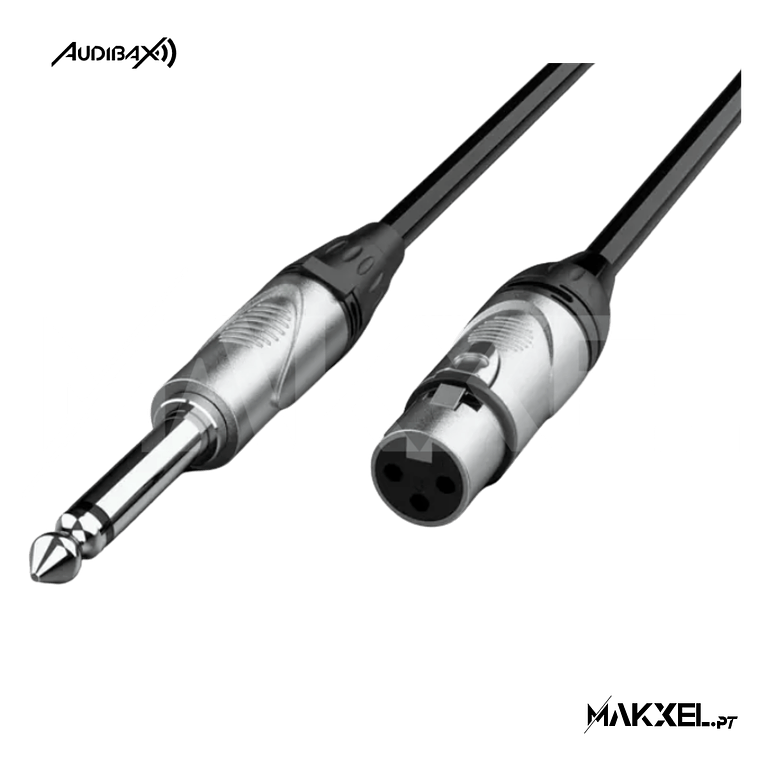 Audibax Silver XLR Fêmea para Jack Mono 10 M 1