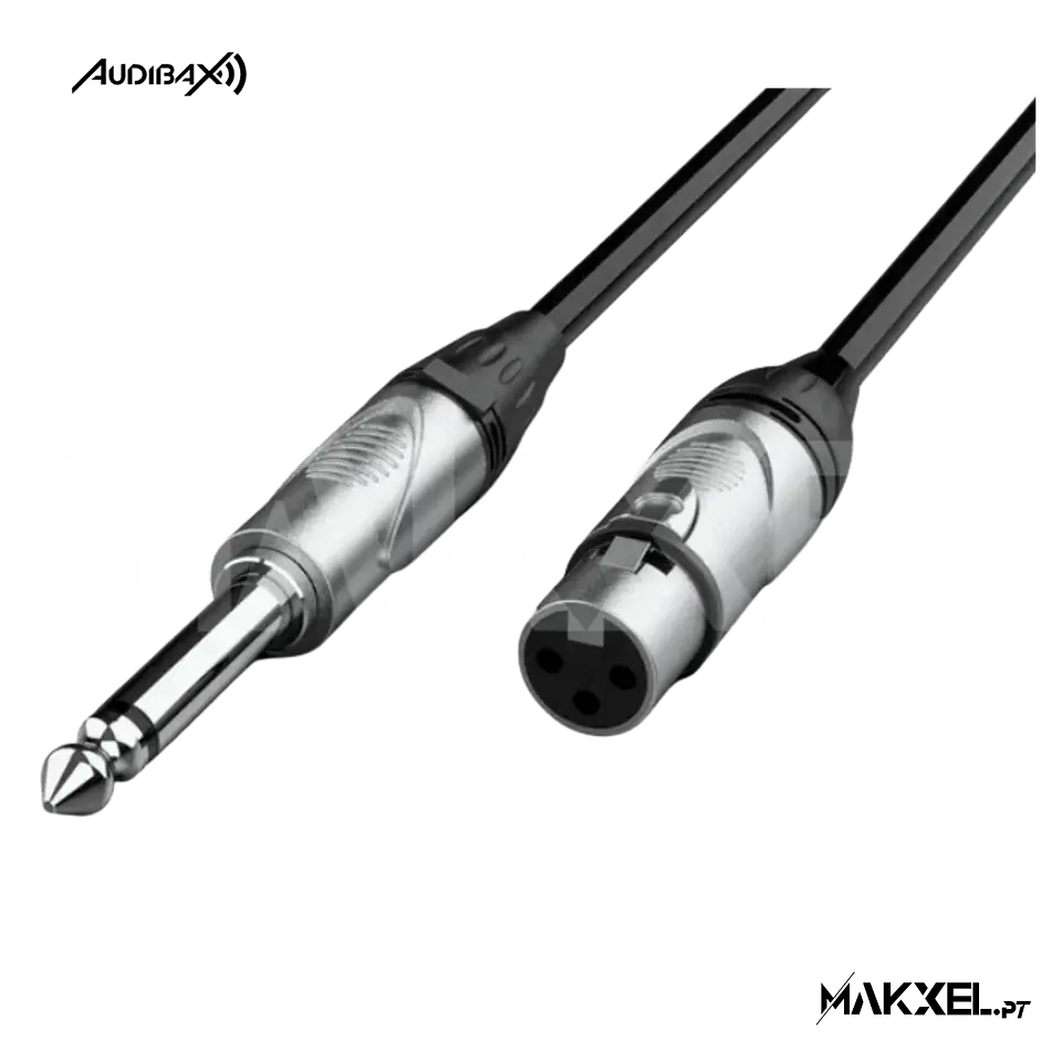 Audibax Silver XLR Fêmea para Jack Mono 10 M 1