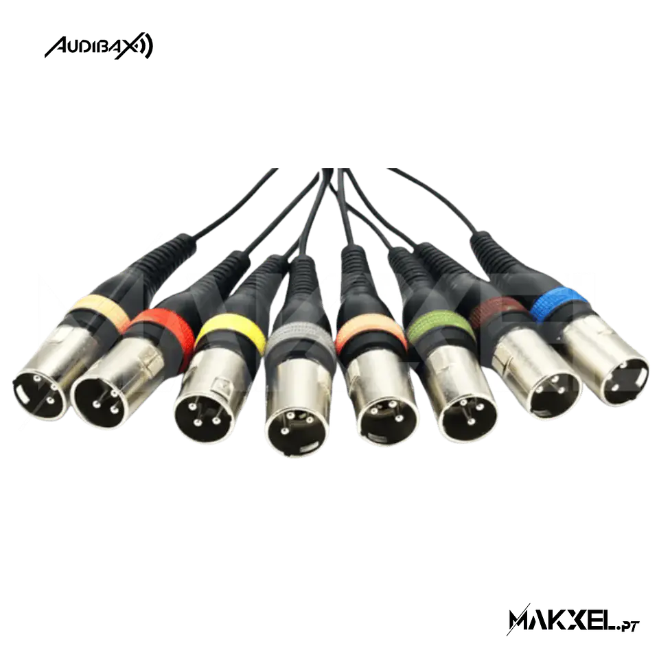 Audibax 8 x XLR macho para 8 x XLR fêmea 3 metros 2