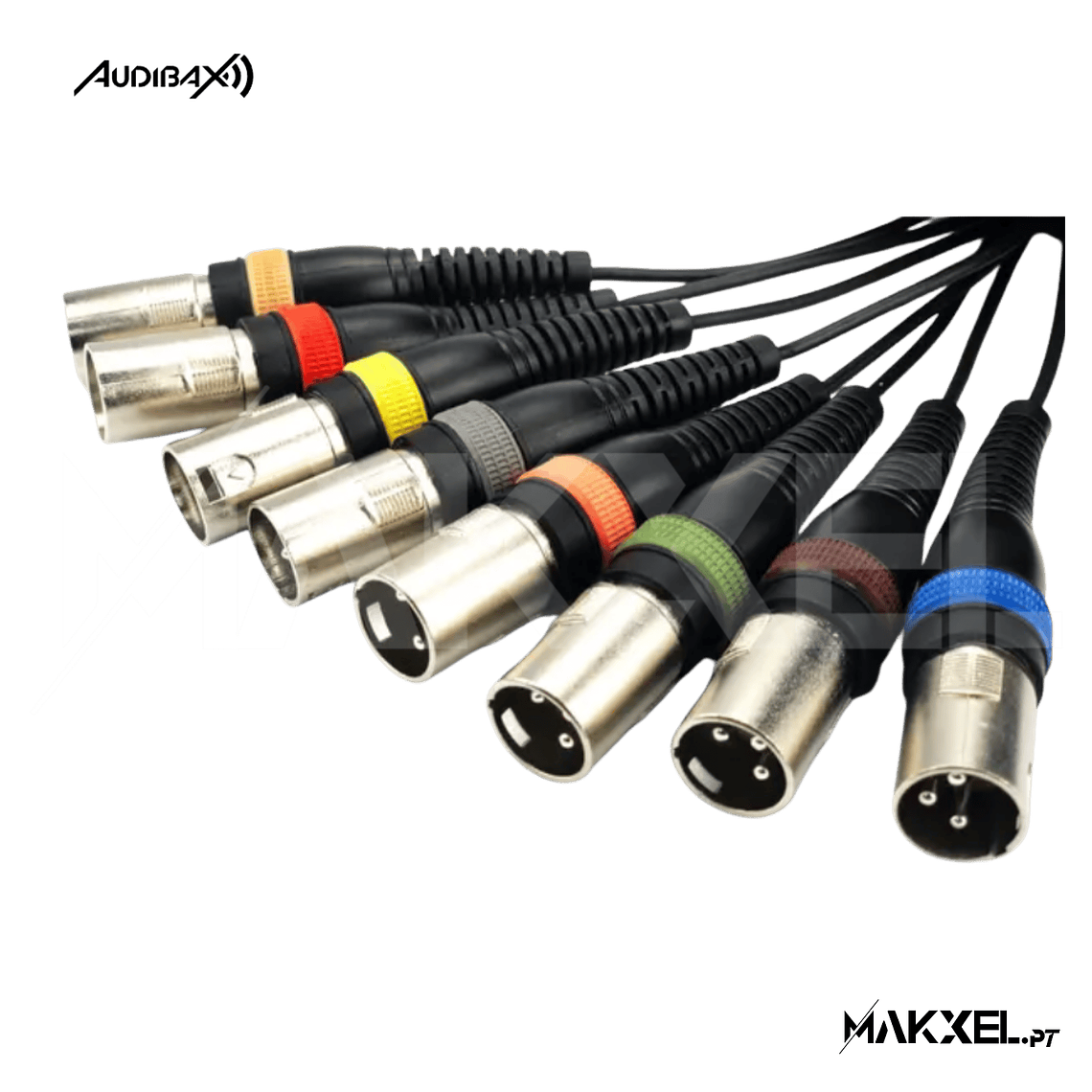 Audibax 8 x XLR macho para 8 x XLR fêmea 3 metros 3