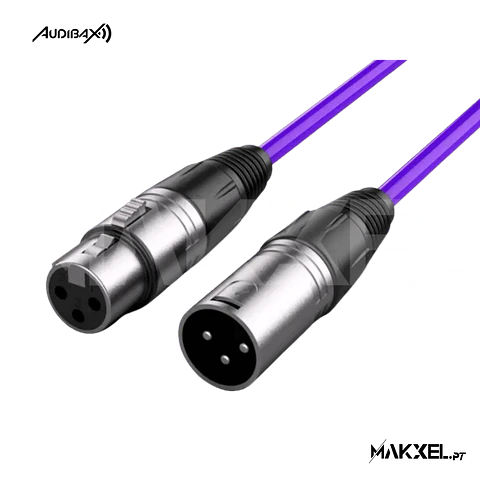 Audibax Silver XLR Macho - XLR Fêmea 15 M Roxo