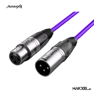 Audibax Silver XLR Macho - XLR Fêmea 15 M Roxo