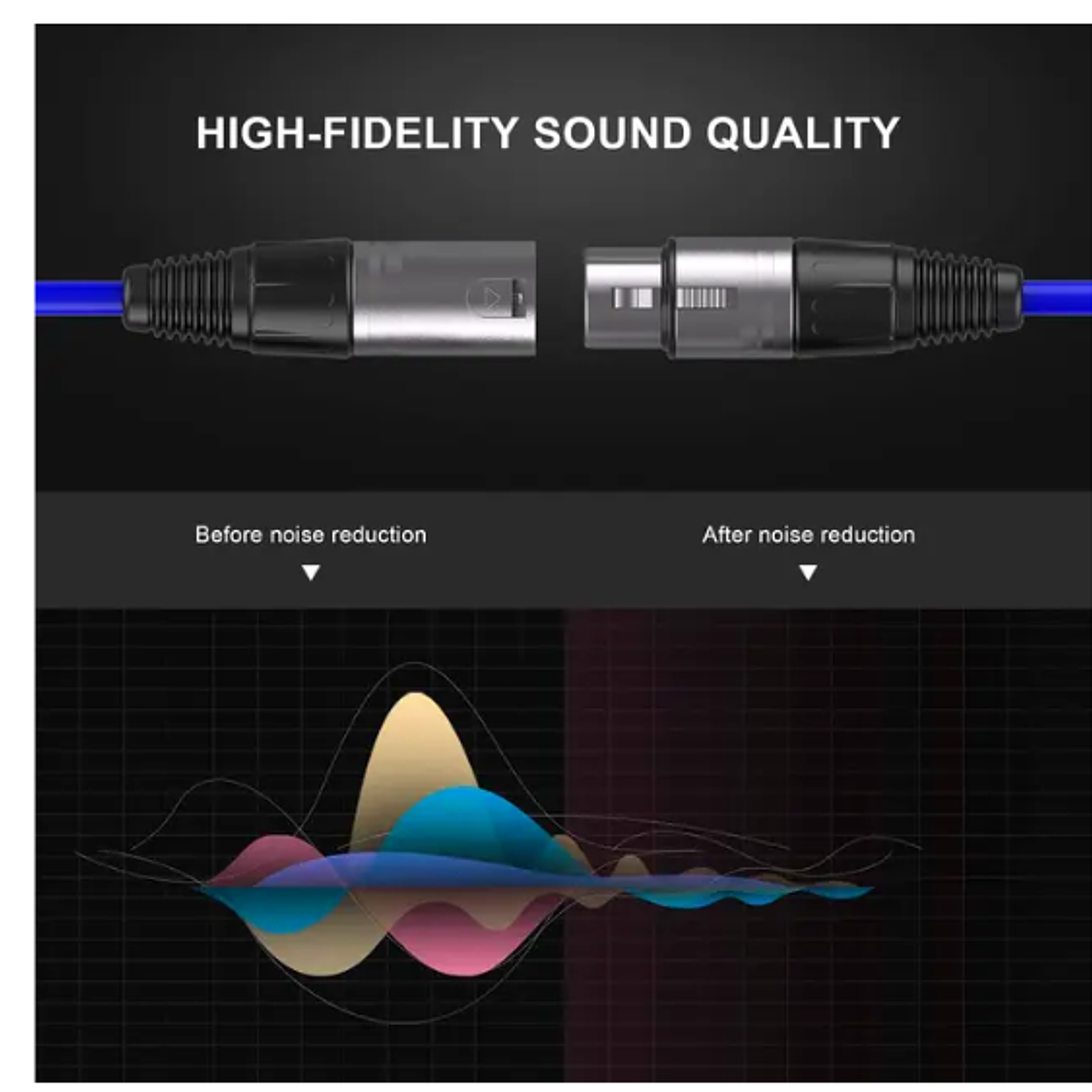 Audibax Silver XLR Cable Macho - XLR Fêmea 20 Metros Azul 3