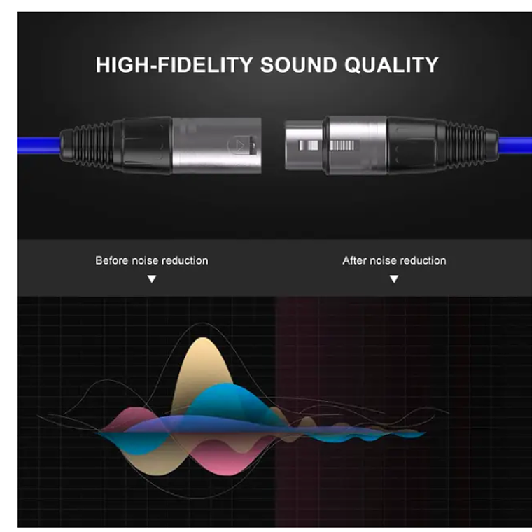 Audibax Silver XLR Cable Macho - XLR Fêmea 20 Metros Azul 3