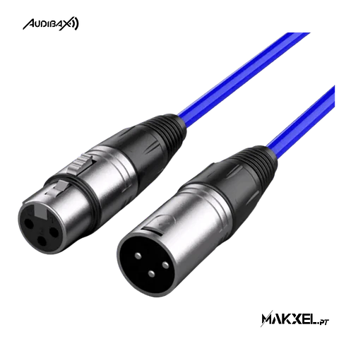 Audibax Silver XLR Cable Macho - XLR Fêmea 20 Metros Azul