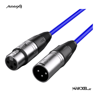Audibax Silver XLR Cable Macho - XLR Fêmea 20 Metros Azul