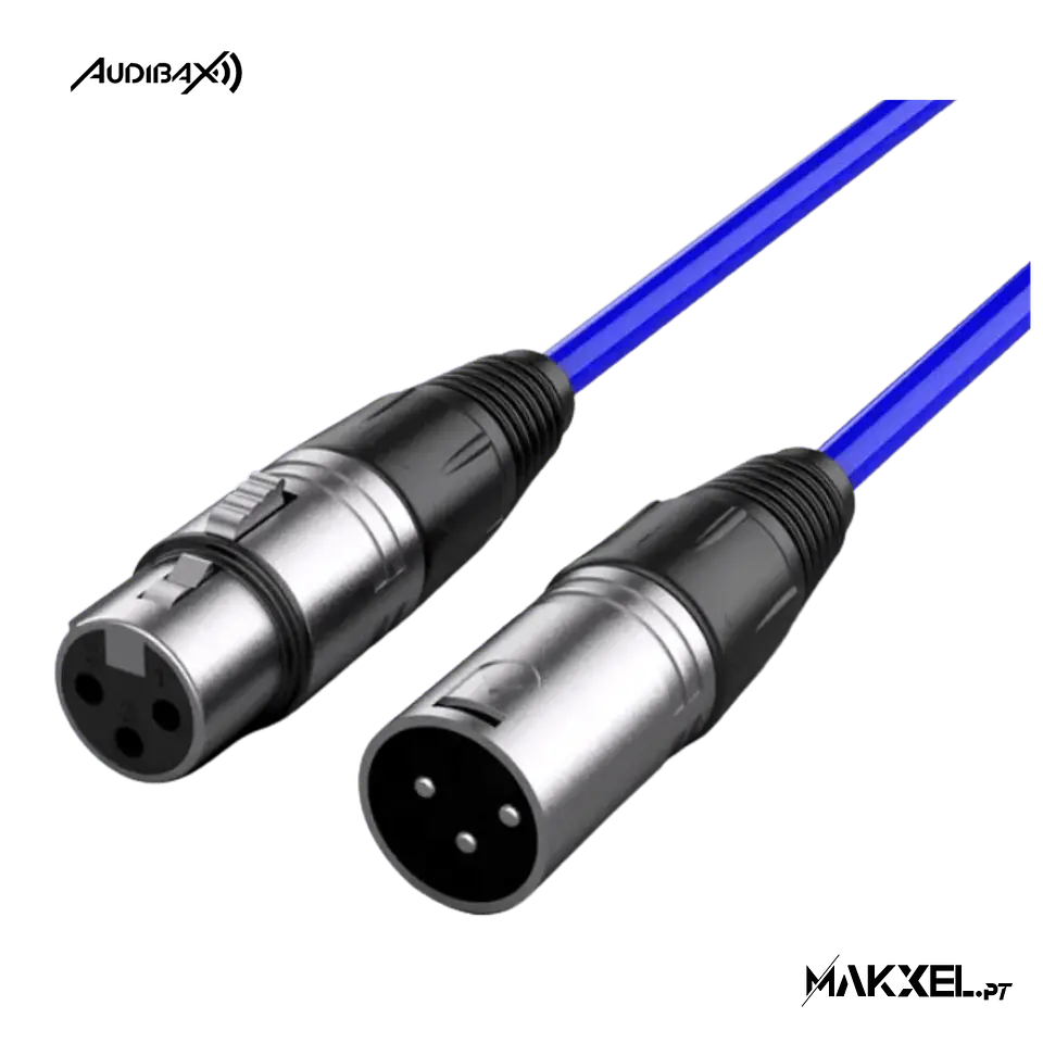 Audibax Silver XLR Cable Macho - XLR Fêmea 20 Metros Azul 1