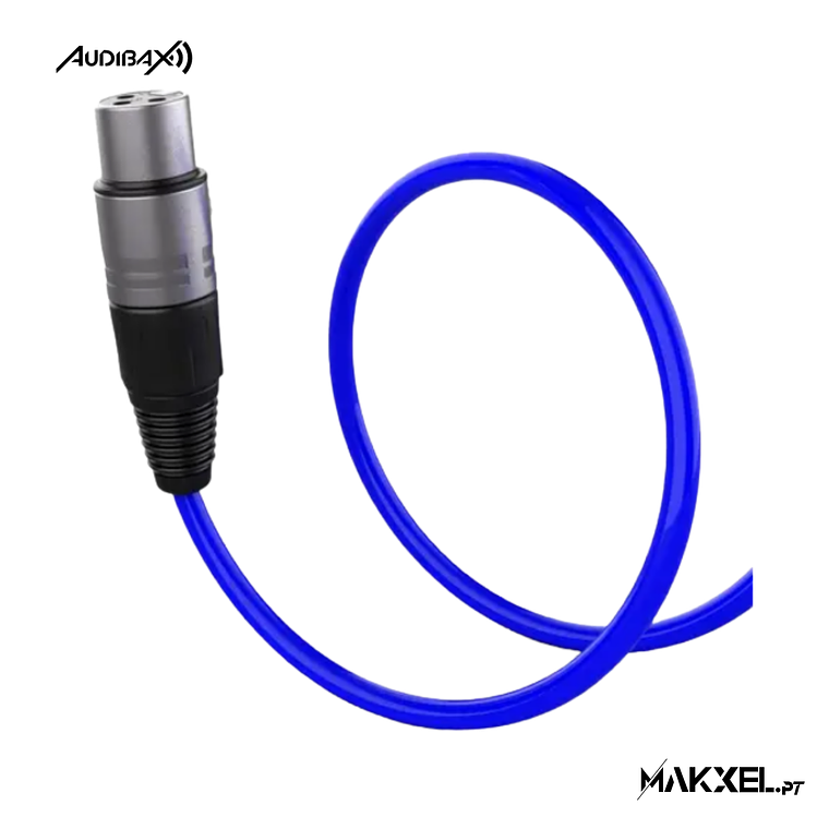 Audibax Silver XLR Cable Macho - XLR Fêmea 20 Metros Azul 2