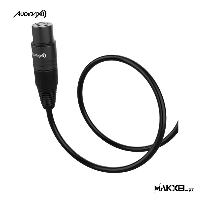 Audibax Silver Black XLR Cabo Macho - XLR Fêmea 20 M Preto 2