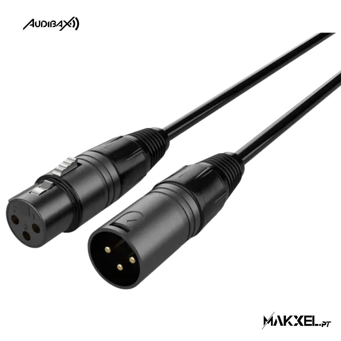 Audibax Silver Black XLR Cabo Macho - XLR Fêmea 20 M Preto 1