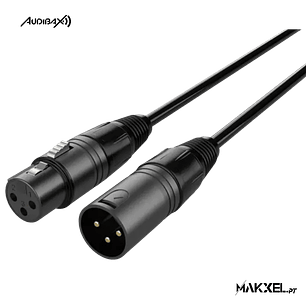 Audibax Silver Black XLR Cabo Macho - XLR Fêmea 20 M Preto