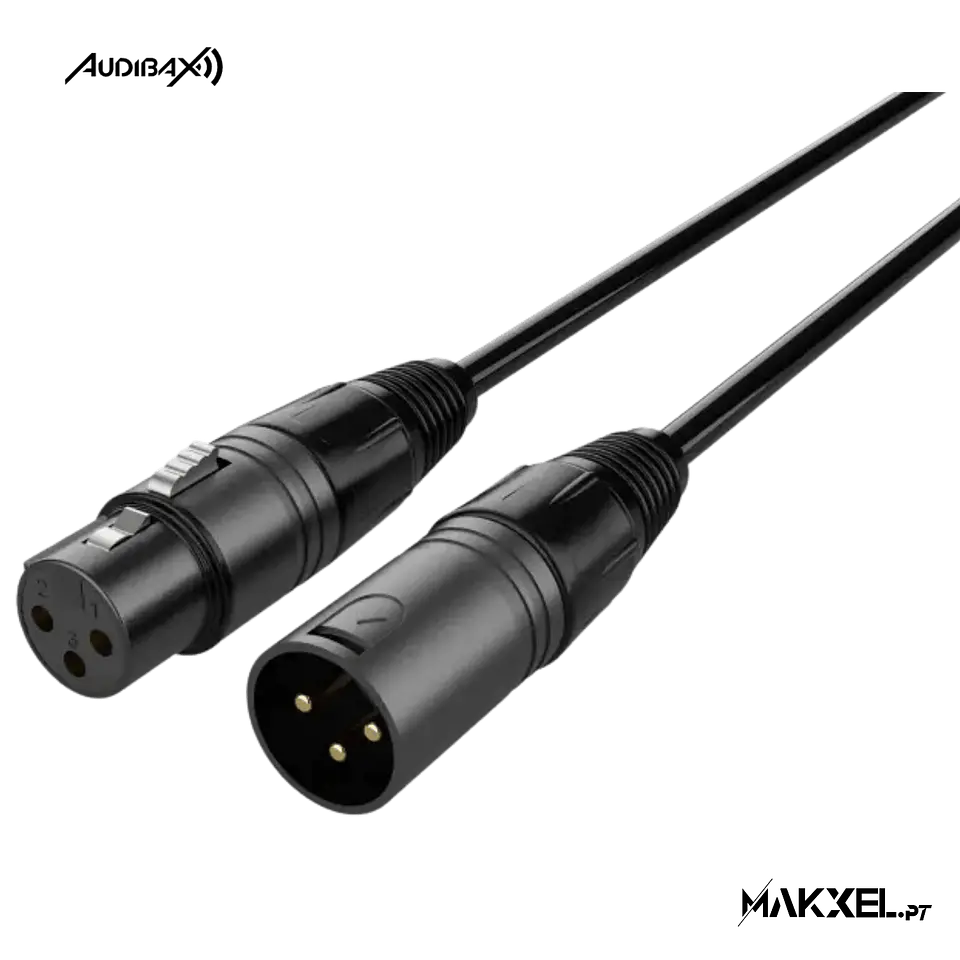 Audibax Silver Black XLR Cabo Macho - XLR Fêmea 20 M Preto 1