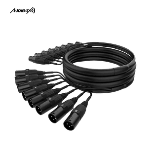 Cabo Audibax MC - XLR8 – 3M Multicore 8 XLR Macho 8 XLR Fêmea