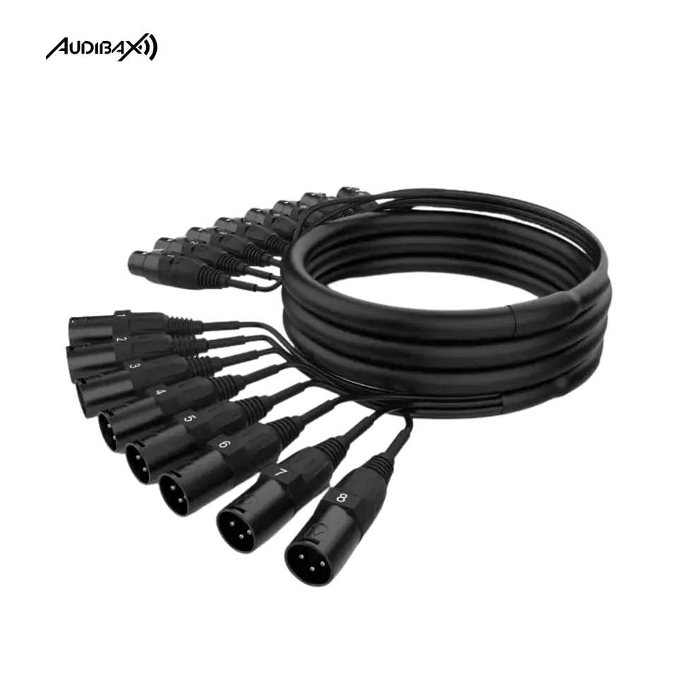 Cabo Audibax MC - XLR8 – 3M Multicore 8 XLR Macho 8 XLR Fêmea 2