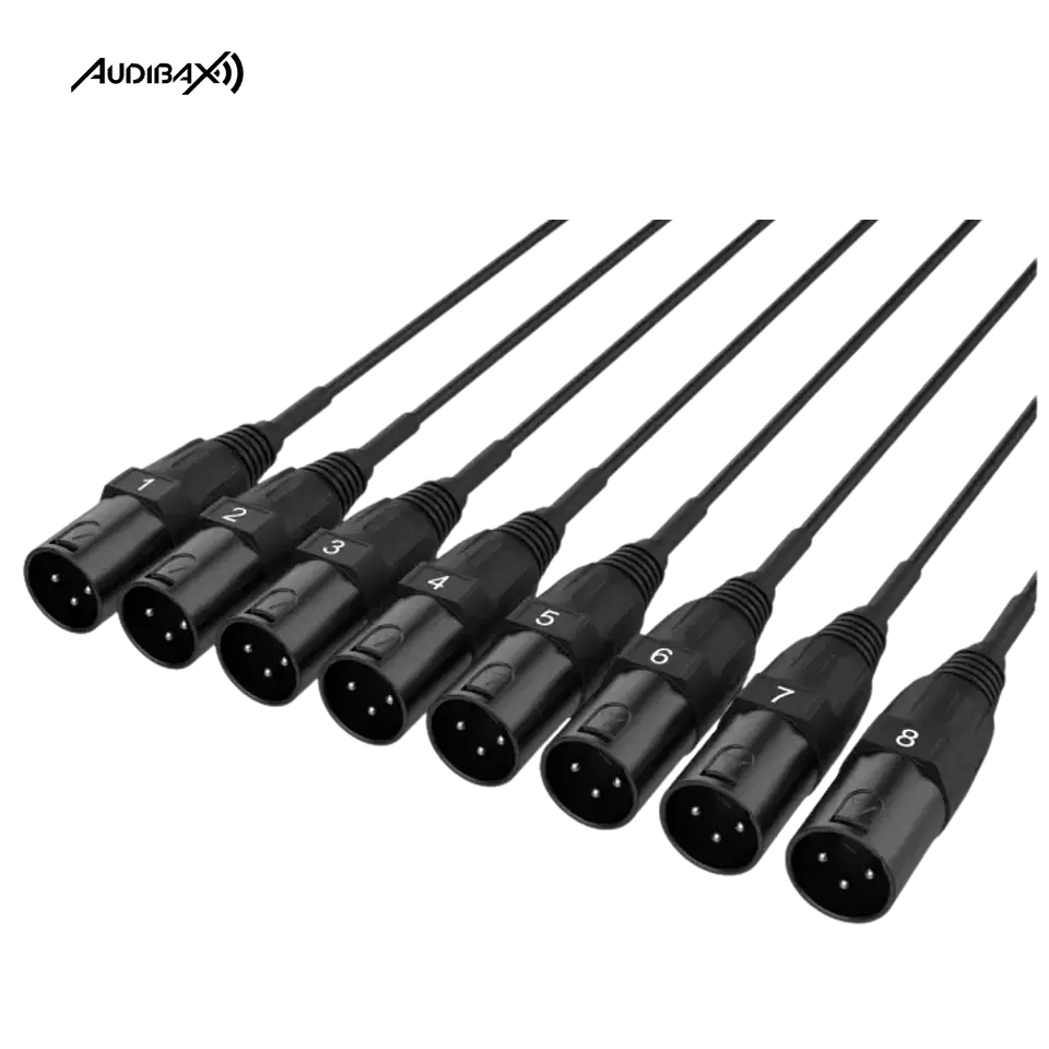 Cabo Audibax MC - XLR8 – 3M Multicore 8 XLR Macho 8 XLR Fêmea 4